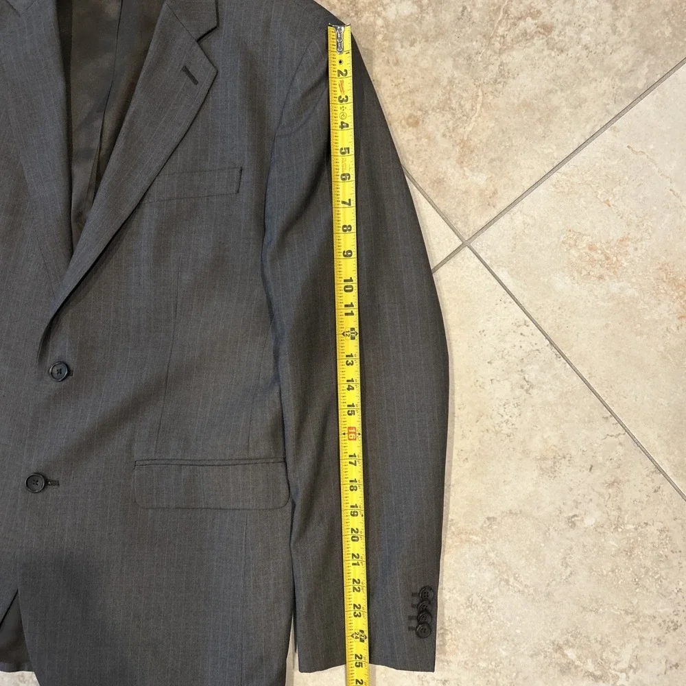 Banana Republic Blazer Mens 42R Grey Classic Fit Pinstripe Suit Jacket Formal